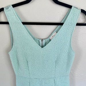 Turquoise V Neck Textured Dress